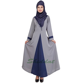 Fascinating formal Islamic dress with V neck
